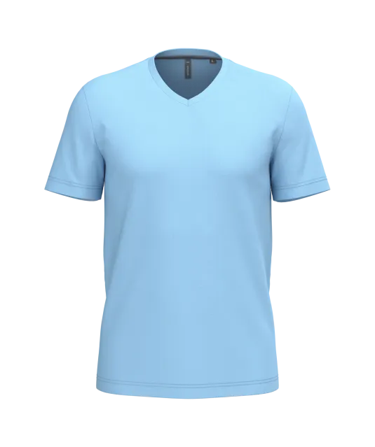 K357 - T-shirt V-hals korte mouwen Sky Blue