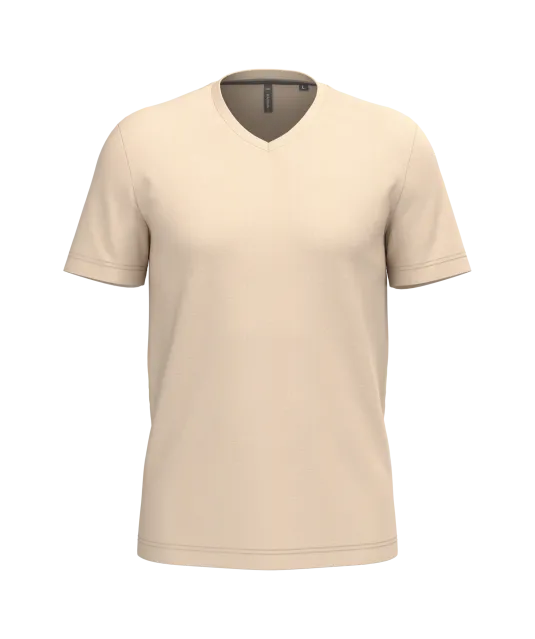 K357 - T-shirt V-hals korte mouwen Light Sand