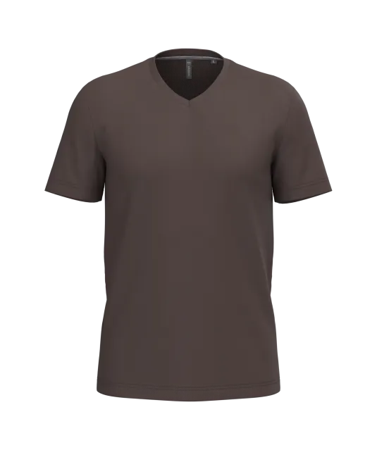 K357 - T-shirt V-hals korte mouwen Chocolate