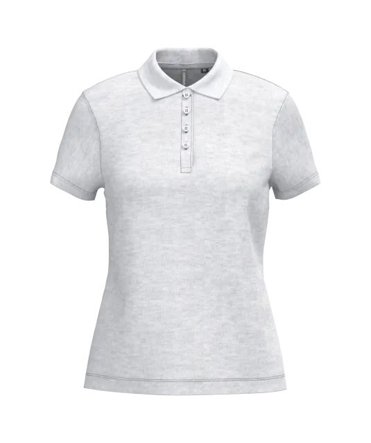 K255 - Piqué-damespolo korte mouwen Ash Heather