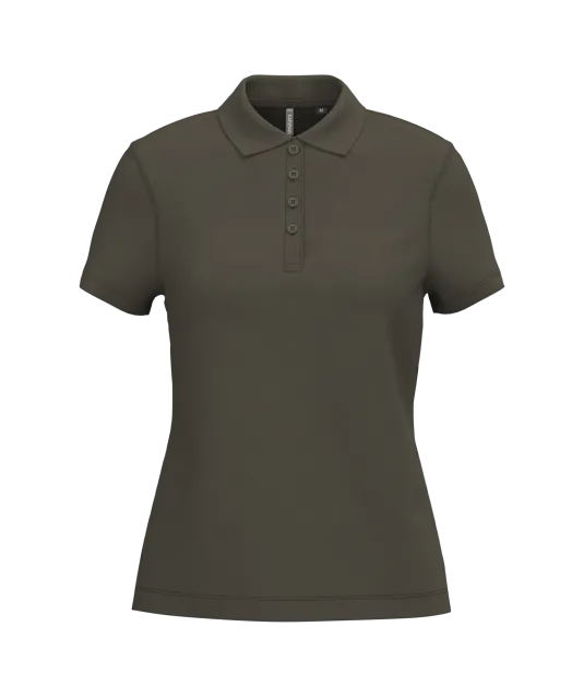 K255 - Piqué-damespolo korte mouwen Dark Khaki