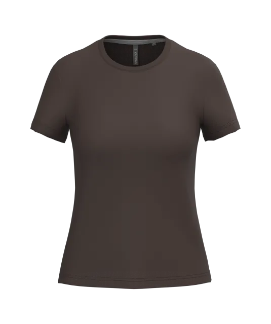 K380 - Dames t-shirt ronde hals korte mouwen Chocolate