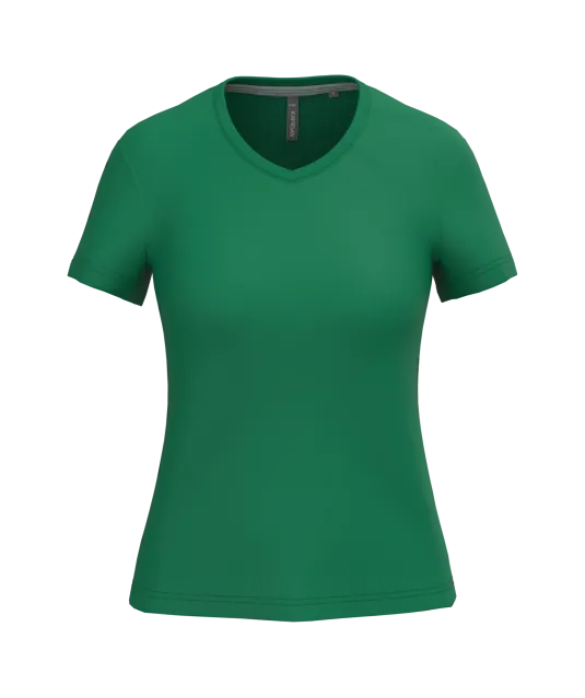 K381 - Dames T-shirt V-hals Korte Mouwen Kelly Green