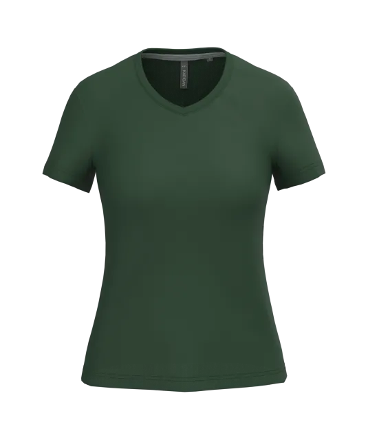 K381 - Dames T-shirt V-hals Korte Mouwen Forest Green