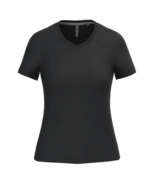 K381 - Dames T-shirt V-hals Korte Mouwen Black