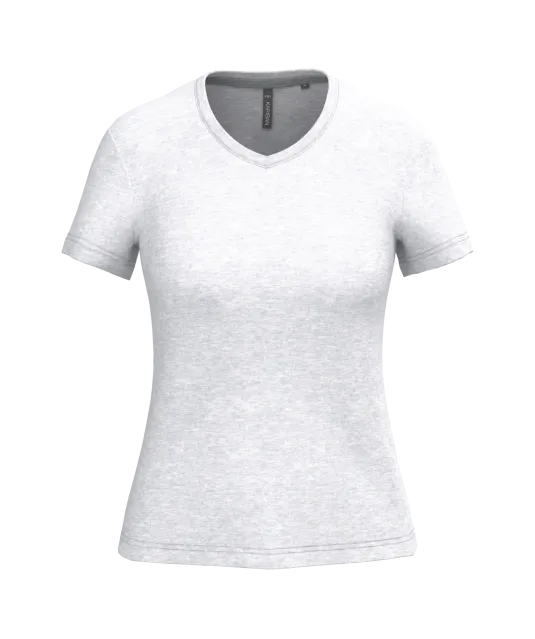 K381 - Dames T-shirt V-hals Korte Mouwen Ash Heather