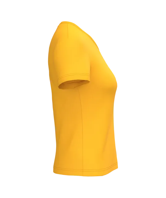 K381 - Dames T-shirt V-hals Korte Mouwen Yellow