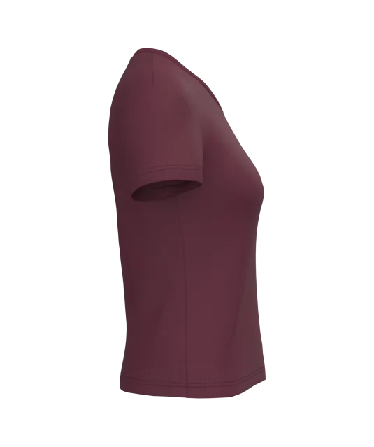 K381 - Dames T-shirt V-hals Korte Mouwen Wine