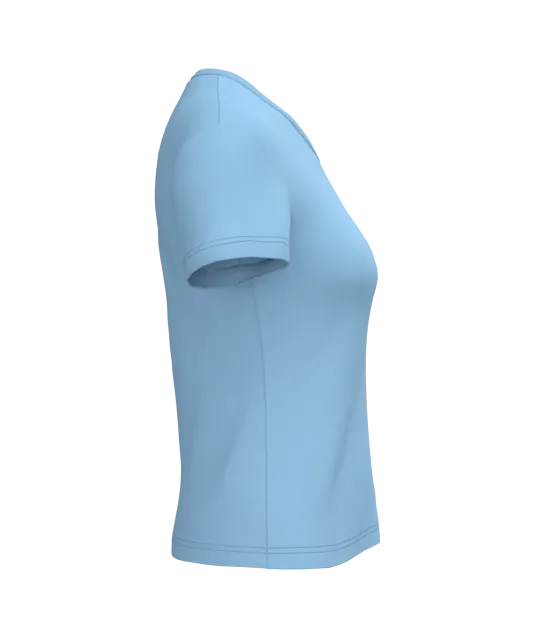 K381 - Dames T-shirt V-hals Korte Mouwen Sky Blue