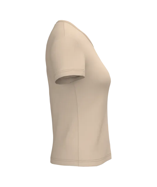 K381 - Dames T-shirt V-hals Korte Mouwen Light Sand