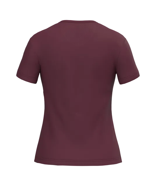 K381 - Dames T-shirt V-hals Korte Mouwen Wine