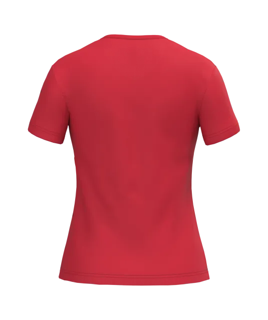 K381 - Dames T-shirt V-hals Korte Mouwen Red