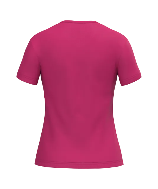 K381 - Dames T-shirt V-hals Korte Mouwen Fuchsia