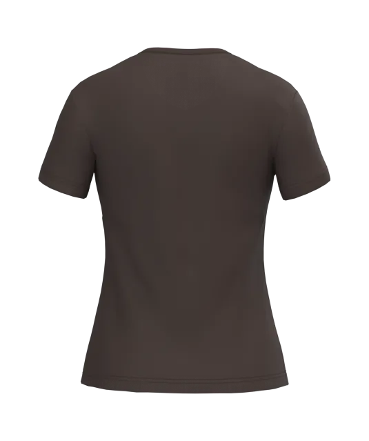 K381 - Dames T-shirt V-hals Korte Mouwen Chocolate