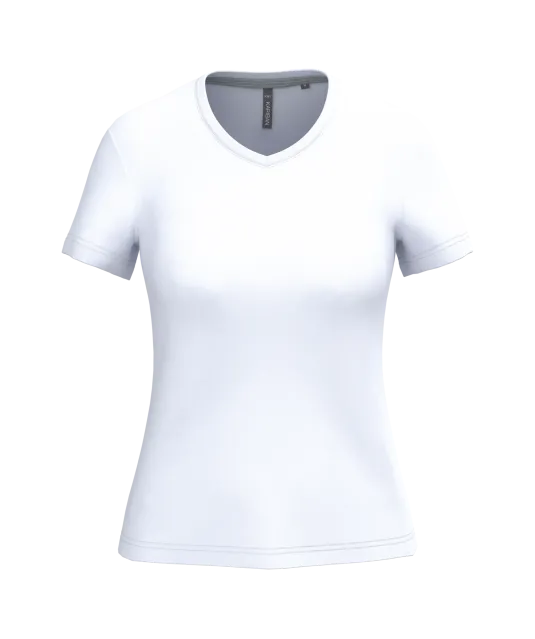 K381 - Dames T-shirt V-hals Korte Mouwen White