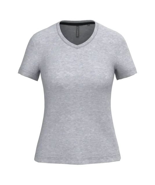 K381 - Dames T-shirt V-hals Korte Mouwen Oxford Grey