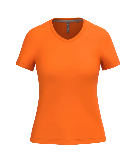 K381 - Dames T-shirt V-hals Korte Mouwen Orange
