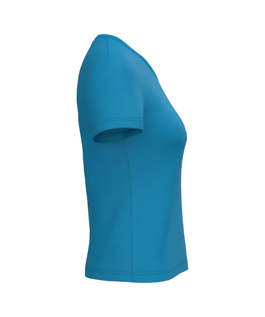 K381 - Dames T-shirt V-hals Korte Mouwen Tropical Blue
