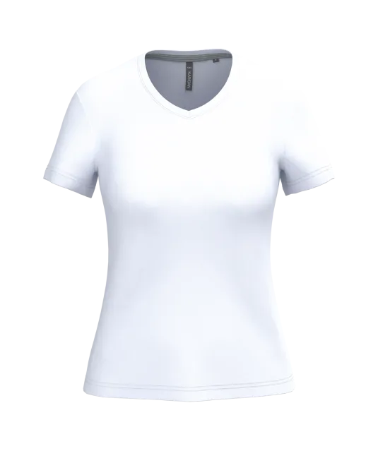 K381 - Dames T-shirt v-hals met korte mouwen White