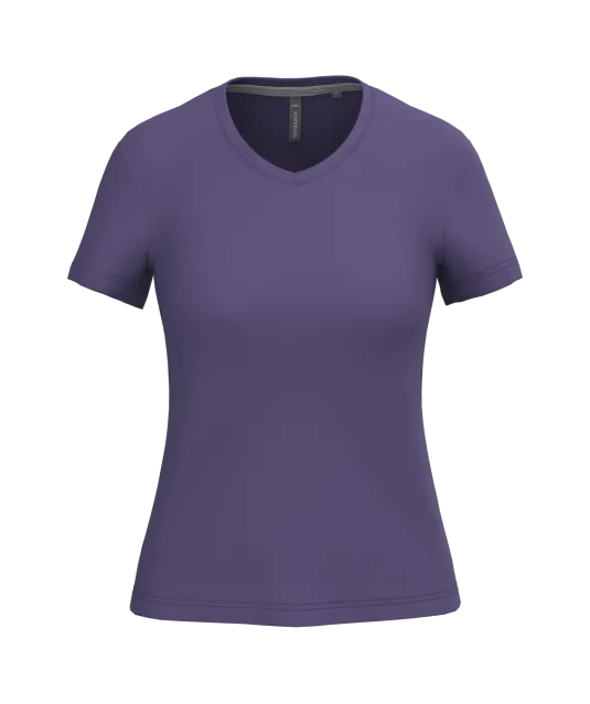 K381 - Dames T-shirt v-hals met korte mouwen Purple