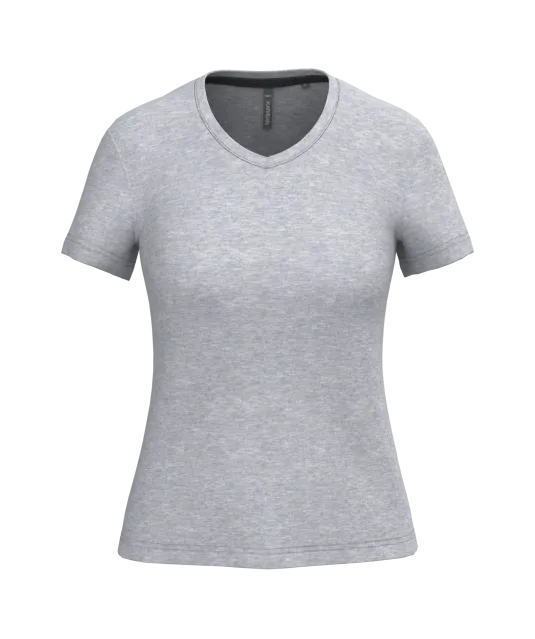 K381 - Dames T-shirt v-hals met korte mouwen Oxford Grey