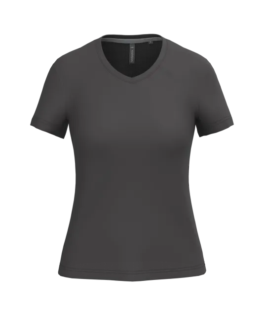 K381 - Dames T-shirt v-hals met korte mouwen Dark Grey