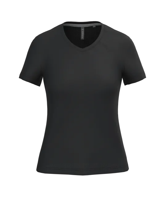K381 - Dames T-shirt v-hals met korte mouwen Black