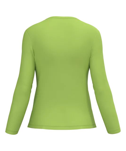K383 - Dames T-shirt ronde hals lange mouwen Lime