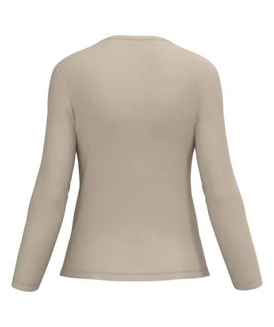 K383 - Dames T-shirt ronde hals lange mouwen Light Sand