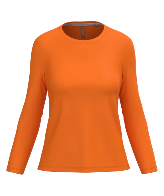 K383 - Dames T-shirt ronde hals lange mouwen Orange