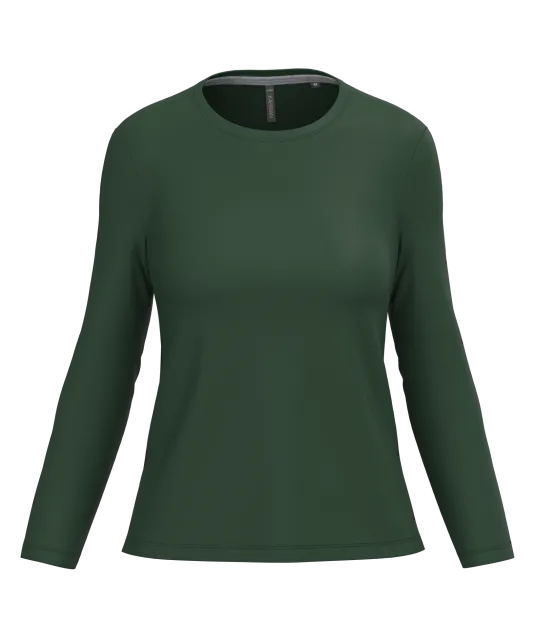 K383 - Dames T-shirt ronde hals lange mouwen Forest Green