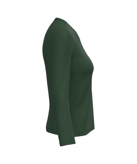 K382 - Dames T-shirt V-hals lange mouwen Forest Green