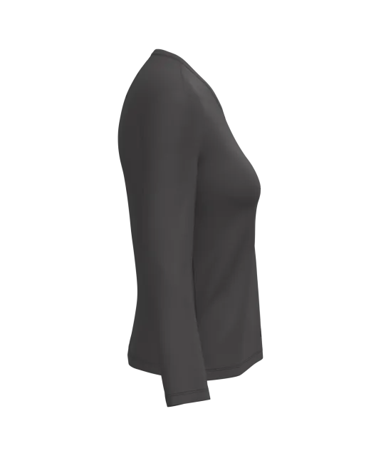 K382 - Dames T-shirt V-hals lange mouwen Dark Grey