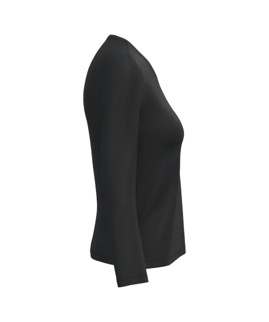 K382 - Dames T-shirt V-hals lange mouwen Black