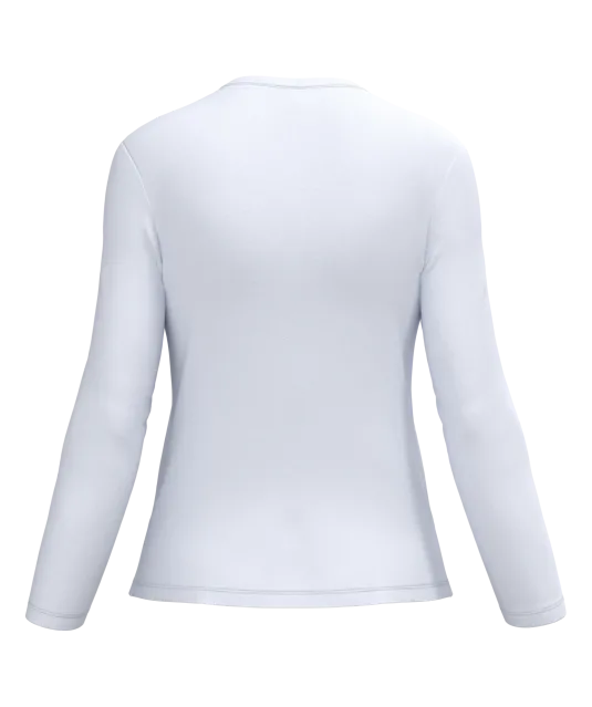 K382 - Dames T-shirt V-hals lange mouwen White