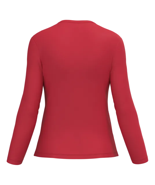 K382 - Dames T-shirt V-hals lange mouwen Red