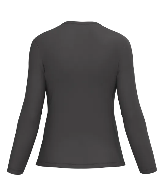 K382 - Dames T-shirt V-hals lange mouwen Dark Grey