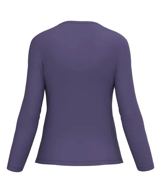 K383 - Dames T-shirt ronde hals lange mouwen Purple