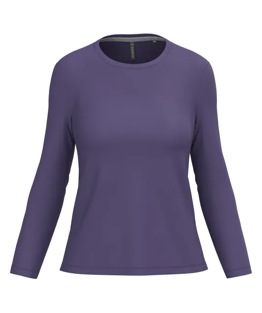 K383 - Dames T-shirt ronde hals lange mouwen Purple
