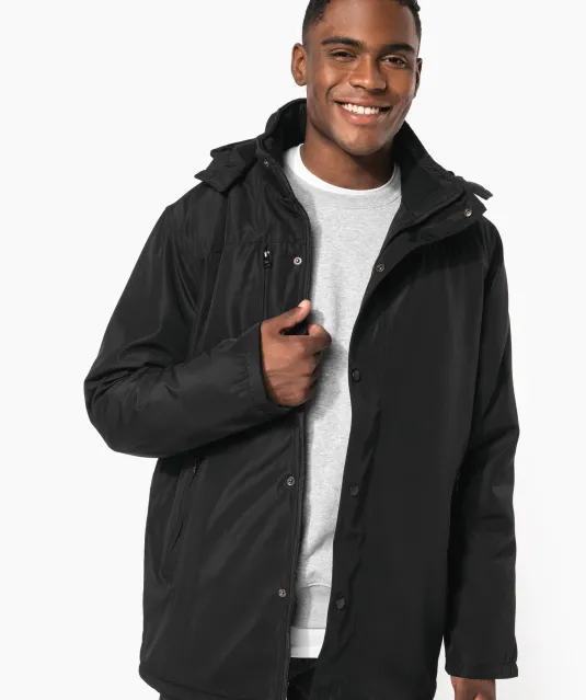K656 - Parka met afneembare capuchon Black