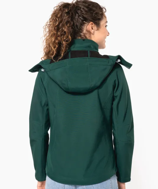 K414 - Dames softshell jas met afneembare capuchon Black