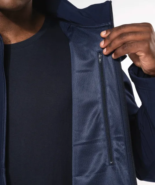 K413 - Heren softshell jas met afneembare capuchon Black