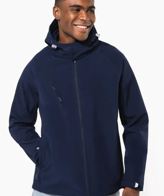 K413 - Heren softshell jas met afneembare capuchon Black