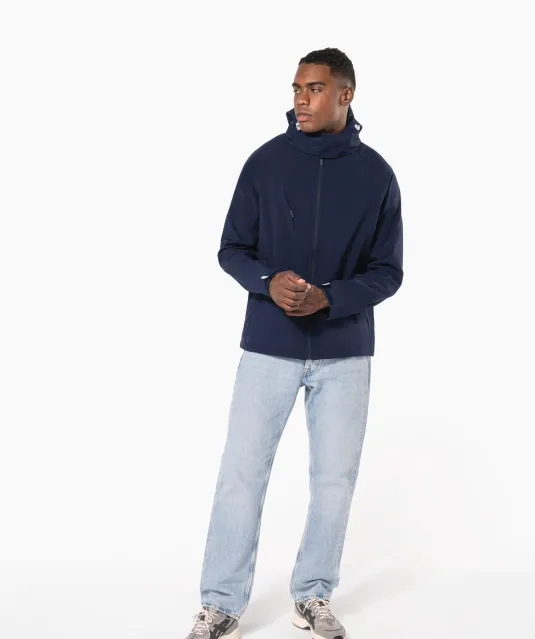 K413 - Heren softshell jas met afneembare capuchon Black