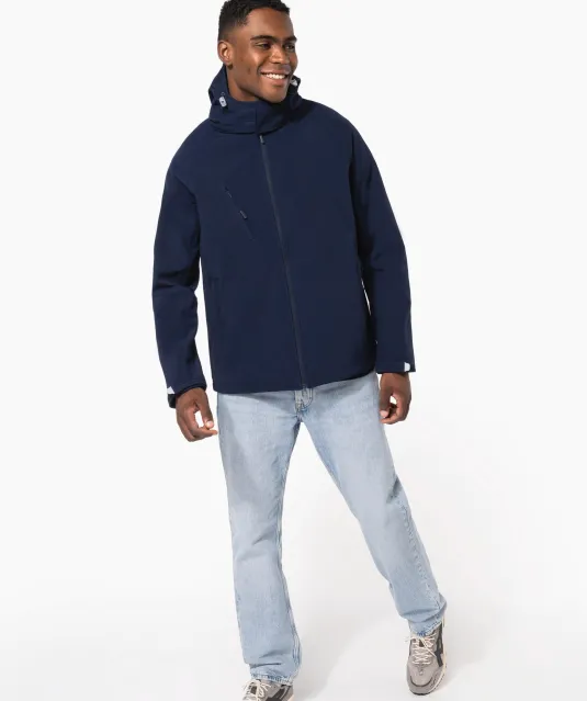 K413 - Heren softshell jas met afneembare capuchon Black