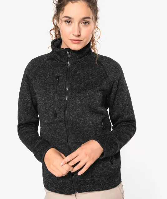 K9107 - Heather damesvest met rits Dark Grey Melange