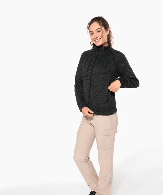 K9107 - Heather damesvest met rits Dark Grey Melange