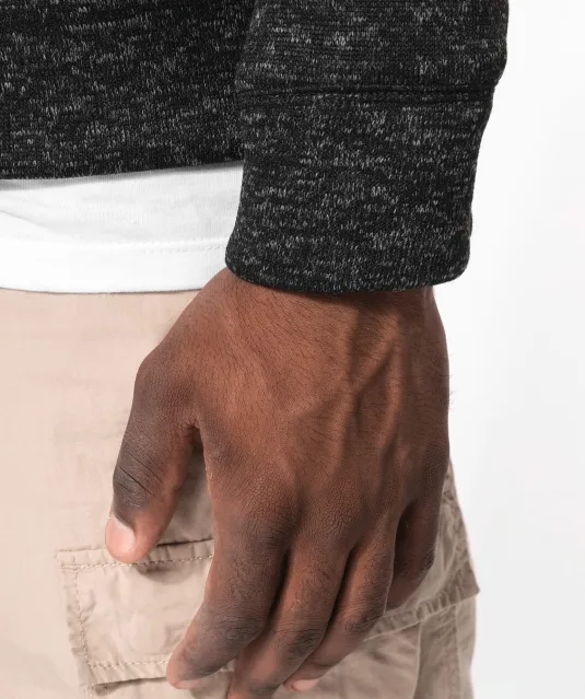 K9106 - Heather herenvest met rits Dark Grey Melange