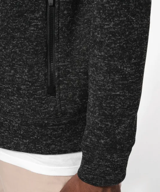 K9106 - Heather herenvest met rits Dark Grey Melange
