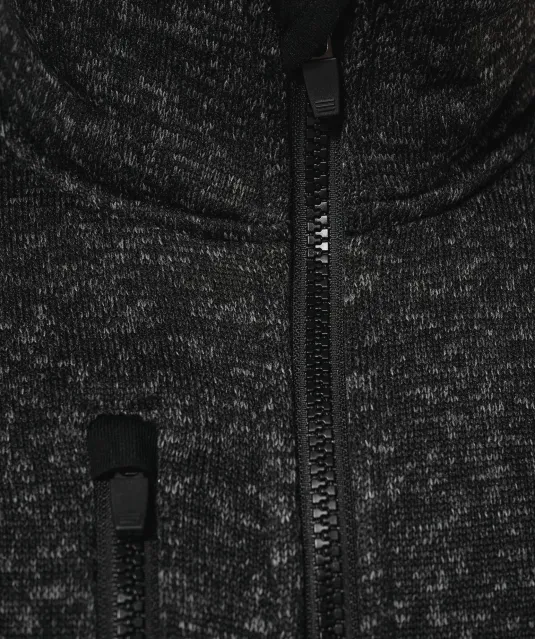 K9106 - Heather herenvest met rits Dark Grey Melange